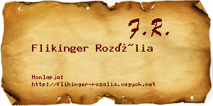 Flikinger Rozália névjegykártya